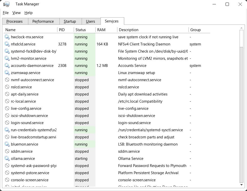 Services Tab