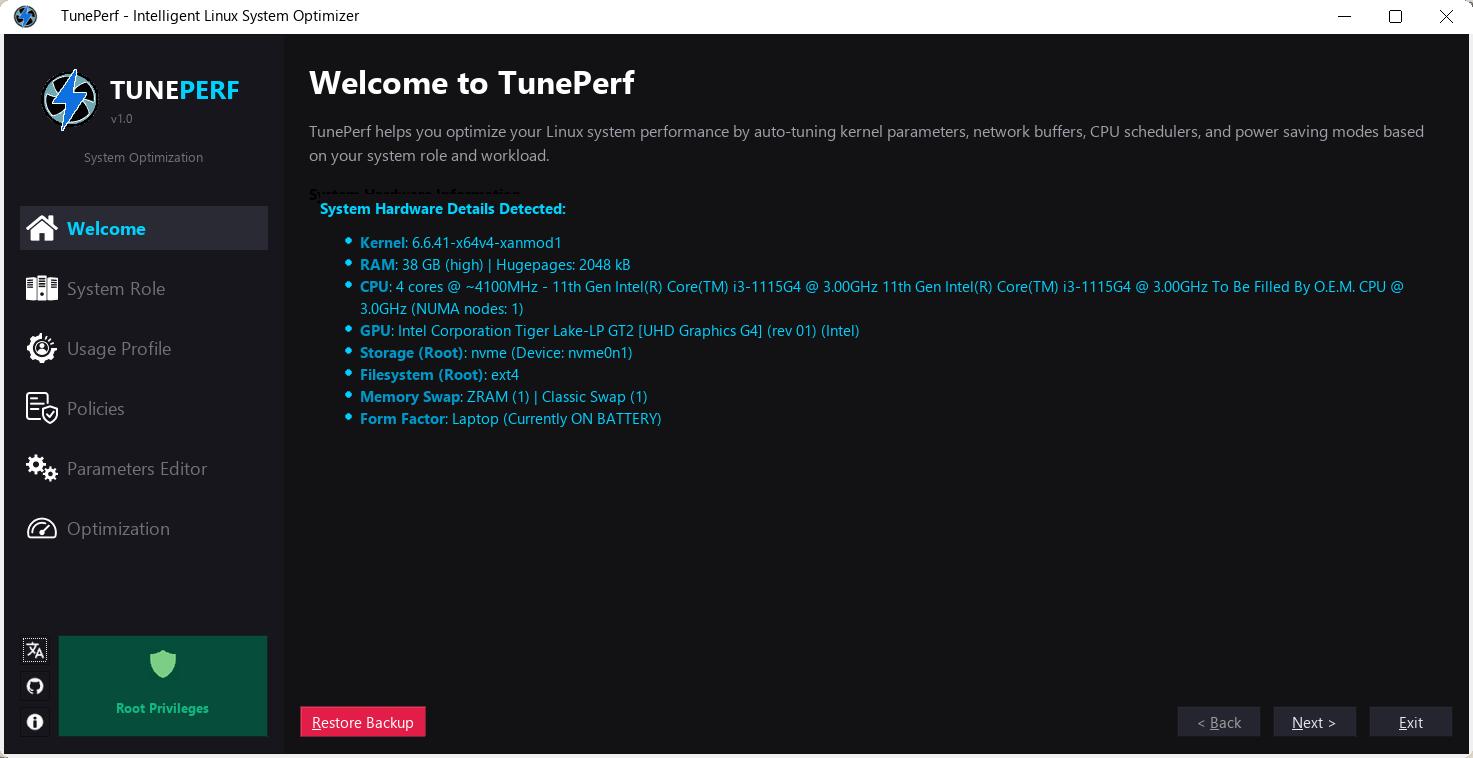 TunePerf Screenshot